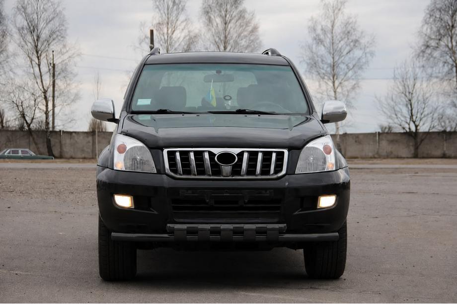 Toyota Land Cruiser Prado 120 2002-2009 рр. Передня дуга ST015 Black (нерж.) Фото 1