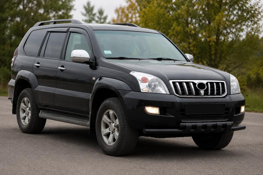 Toyota Land Cruiser Prado 120 2002-2009 рр. Передня дуга ST015 Black (нерж.) Фото 2