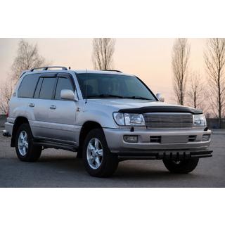 Передня дуга ST015 Black (нерж.) Toyota Land Cruiser 100 1998-2007 рр. фото 3