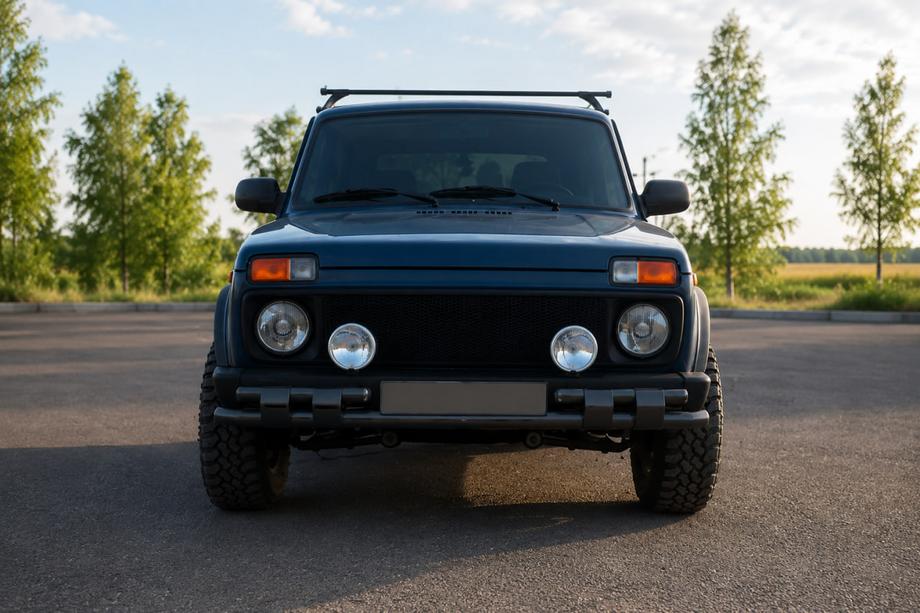 Lada Niva та Urban 1977- рр. Передня дуга ST015 Black (нерж.) Фото 1