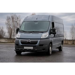 Передня дуга ST015 Black (нерж.) Peugeot Boxer 2006-2025 рр. фото 1