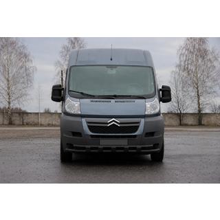 Передня дуга ST015 Black (нерж.) Peugeot Boxer 2006-2025 рр. фото 2