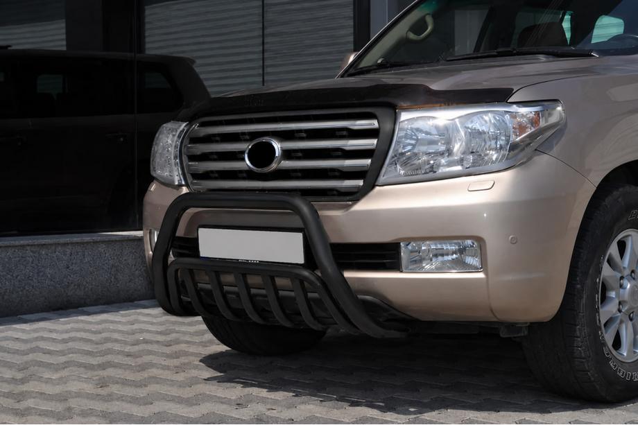 Toyota Land Cruiser 200 2007-2021 рр. Передня дуга WT002 Black (нерж.) Фото 3