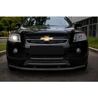Передній потрійний захист Black (нерж.) Chevrolet Captiva 2006-2019 рр.