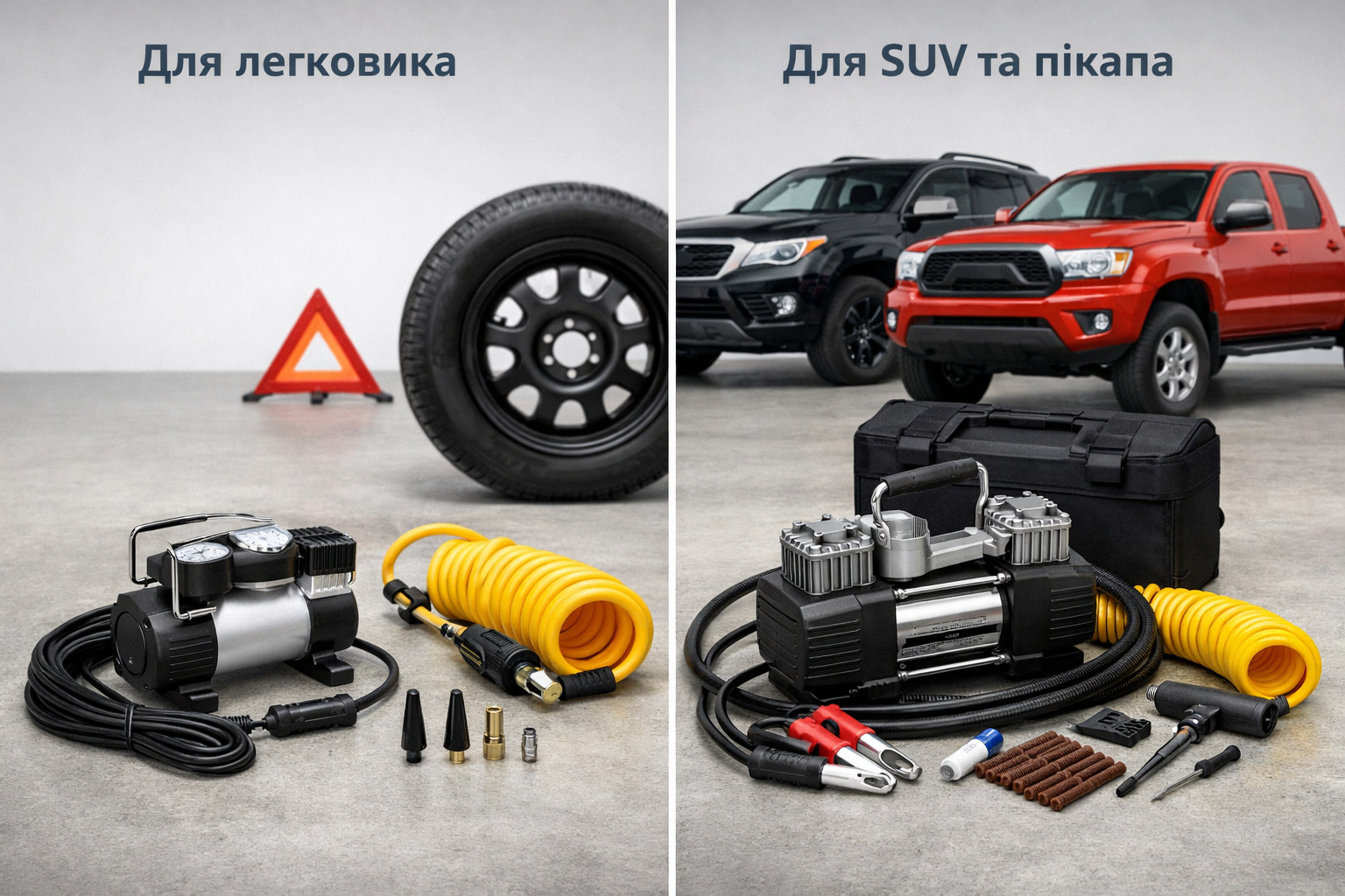 Який компресор взяти для легковика, SUV чи пікапа
