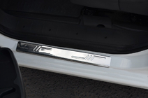 Peugeot Expert 2007-2016 рр. Накладки на пороги (Omsa, 2 шт., нерж.) фото 5