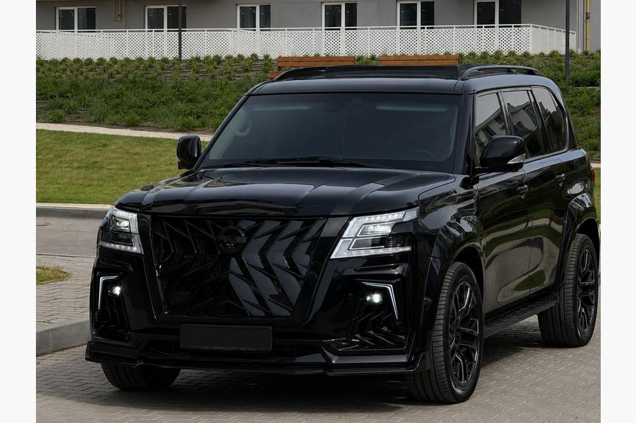 Nissan Patrol Y62 2010-2024 рр. Рейлінги чорні (Алюміній) Фото 2