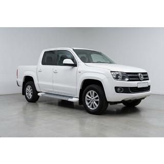 Бокові пороги Allmond White (2 шт., Алюміній) Volkswagen Amarok 2010-2022 рр. фото 1