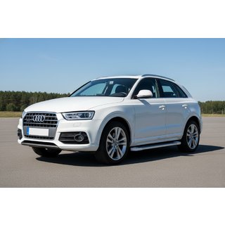 Бокові пороги Allmond White (2 шт., Алюміній) Audi Q3 2011-2019 рр. фото 1