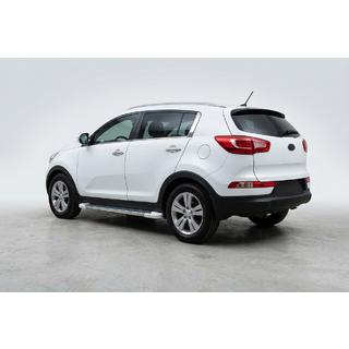 Бокові пороги Allmond White (2 шт., Алюміній) Kia Sportage 2010-2015 рр. фото 1