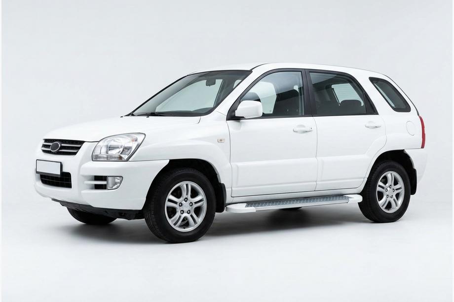 Kia Sportage 2004-2010 рр. Бокові пороги Allmond White (2 шт., Алюміній) Фото 1