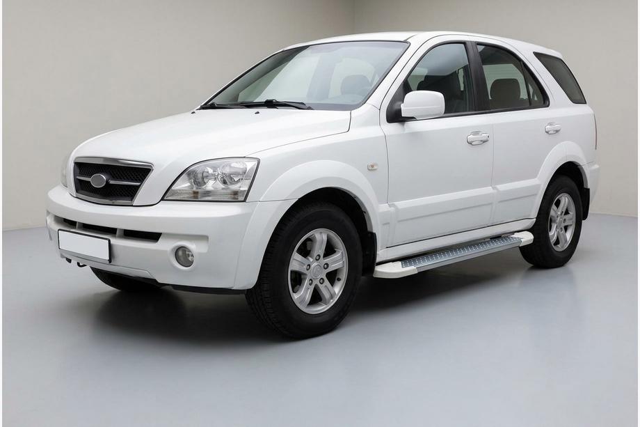 Kia Sorento I BL 2002-2009 рр. Бокові пороги Allmond White (2 шт., Алюміній) Фото 1