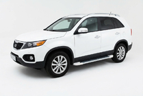 Kia Sorento II XM 2009-2014 рр. Бокові пороги Allmond White (2 шт., алюміній) фото 1