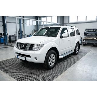 Бокові пороги Allmond White (2 шт., Алюміній) Nissan Pathfinder R51 2005-2014 рр. фото 1