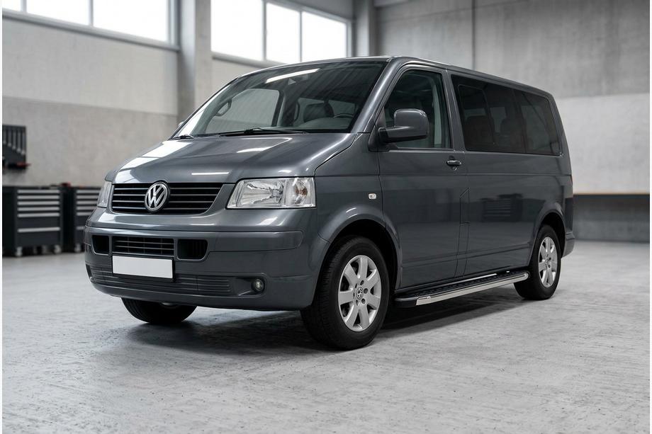 Volkswagen T5 Transporter 2003-2010 рр. Бокові пороги BlackLine (2 шт, алюміній) Коротка база Фото 3