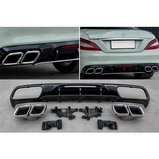Задній дифузор з насадками Chrome (2015-2018, Дизайн GT63) фото 1