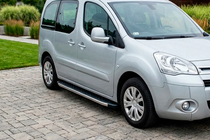 Peugeot Partner Tepee 2008-2018 рр. Бокові пороги BlackLine (2 шт, алюміній) фото 1