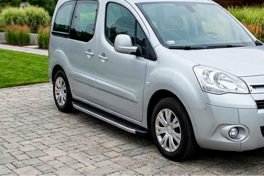 Peugeot Partner Tepee 2008-2018 рр. Бокові пороги BlackLine (2 шт, алюміній) Image