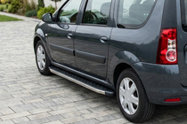 Dacia Logan MCV 2004-2014 рр. Бокові пороги BlackLine (2 шт, алюміній) фото 1
