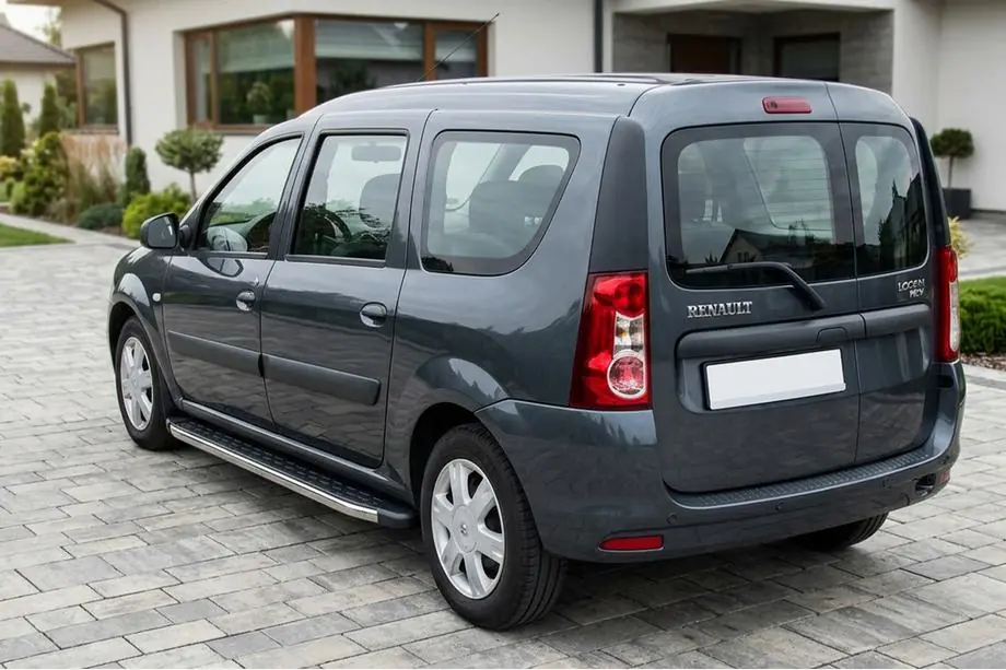 Renault Logan MCV 2005-2013 рр. Бокові пороги BlackLine (2 шт, алюміній) Image