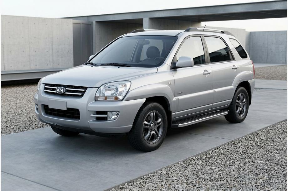 Kia Sportage 2004-2010 рр. Бокові пороги BlackLine (2 шт, алюміній) Image