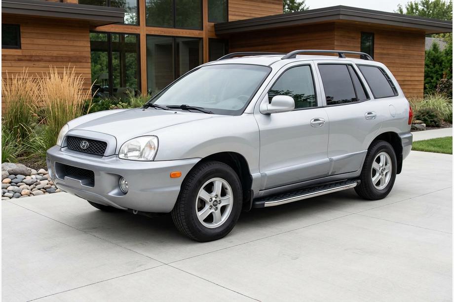 Hyundai Santa Fe 1 2000-2006 рр. Бокові пороги BlackLine (2 шт, алюміній) Image