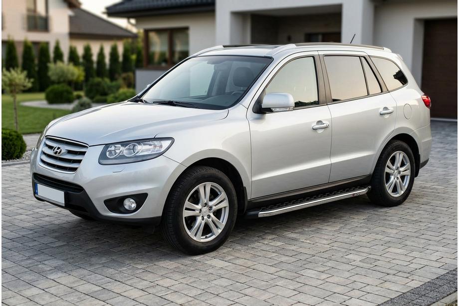 Hyundai Santa Fe 2 2006-2012 рр. Бокові пороги BlackLine (2 шт, алюміній) Image