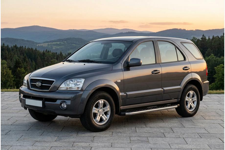 Kia Sorento I BL 2002-2009 рр. Бокові пороги BlackLine (2 шт, алюміній) Image