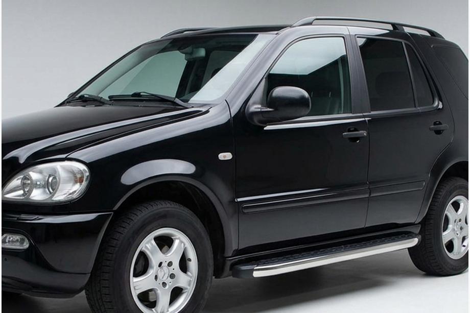 Mercedes ML W163 1997-2005 рр. Бокові пороги BlackLine (2 шт, алюміній) Image