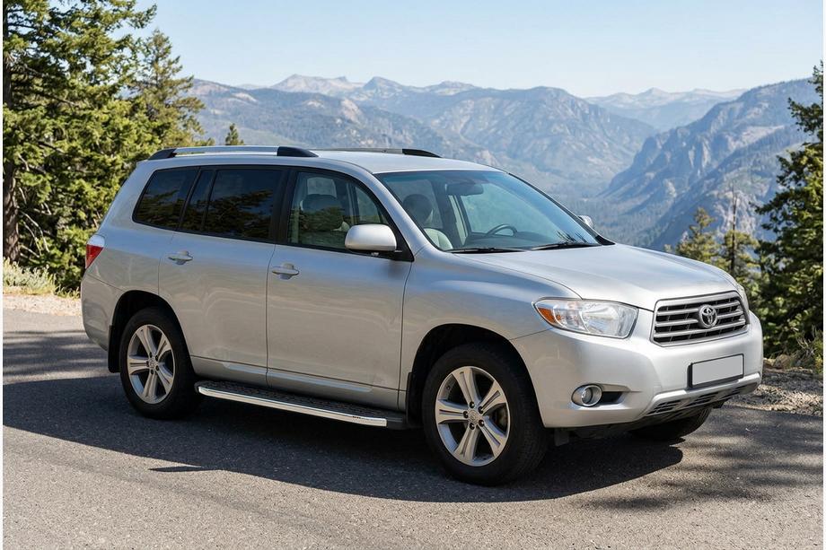 Toyota Highlander 2008-2013 рр. Бокові пороги BlackLine (2 шт, алюміній) Image