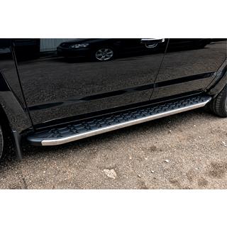 Бокові пороги BlackLine (2 шт, алюміній) Volkswagen Amarok 2010-2022 рр. фото 1