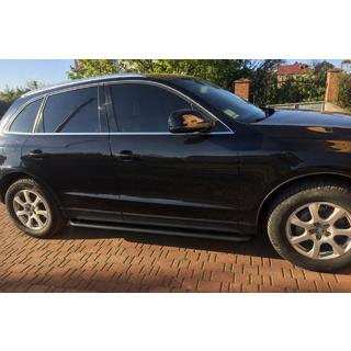 Бокові пороги Premium Black(2шт., нерж.) Audi Q5 2008-2017 рр. фото 2