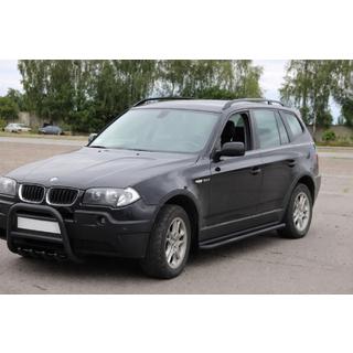 Бокові пороги KB001 Black (нерж) BMW X3 E83 2003-2010 рр. фото 2