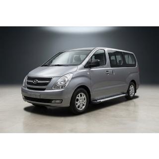 Бокові пороги Allmond Grey (2 шт., алюм.) Hyundai H300, H1, Starex 2008-2020 рр. фото 1