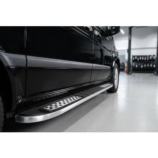 Бокові пороги Tayga V2 (2 шт., алюм.) Mercedes Viano 2004-2014 рр.