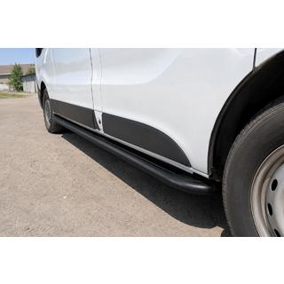 Бокові пороги Premium (2 шт., нерж) Black Fiat Talento 2016- рр. фото 1