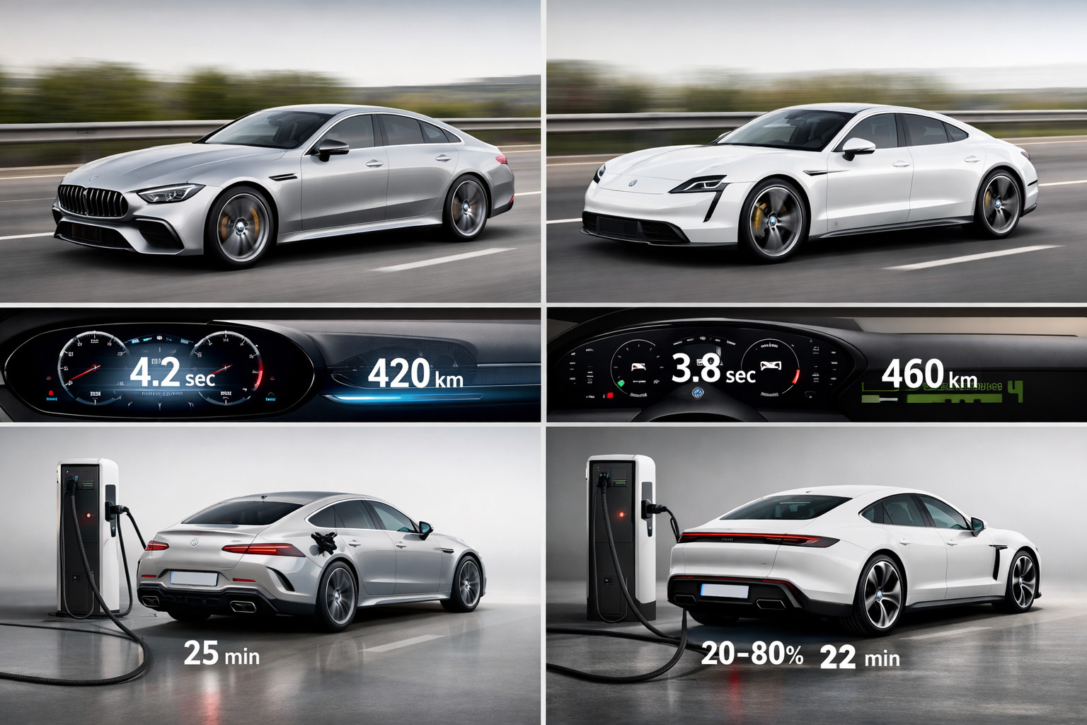 Mercedes-AMG GT 53 проти Porsche Taycan 4S: запас ходу, динаміка та заряджання