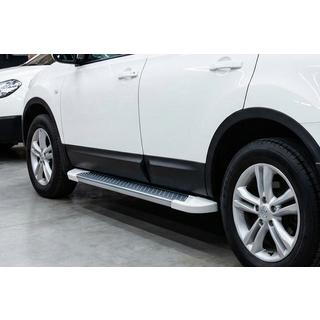 Бокові пороги Allmond White (2 шт., Алюміній) Nissan Qashqai 2010-2014 рр. фото 1