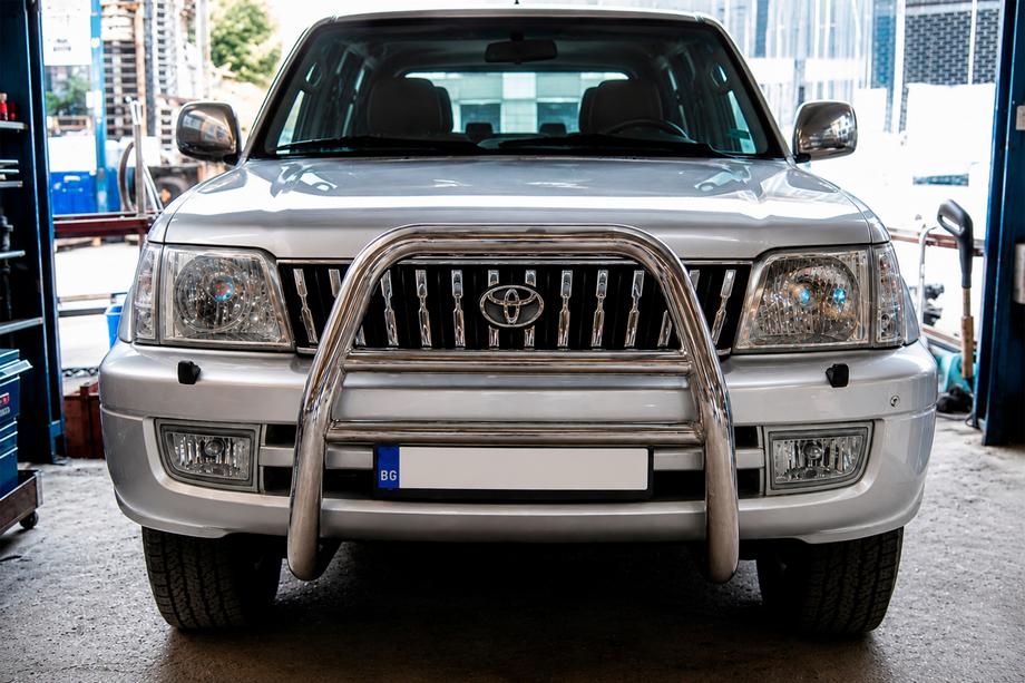 Toyota Land Cruiser 90 Prado 1996-2002 рр. Кенгурятник QT008 (нерж) Фото 1