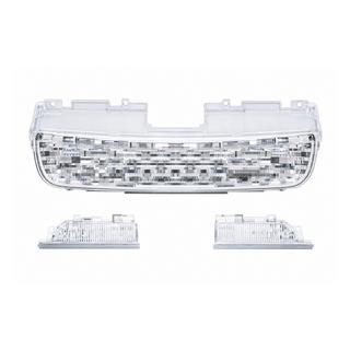 Решітка радіатора + жабри крила срібляста Land Rover Discovery Sport 2014- рр.