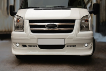 Ford Transit 2000-2014 рр. Накладка на решітку радіатора (2 шт, нерж) фото 3