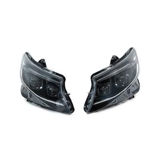 Передні фари 2025 Design LED Black (для Vito, 2 шт) Mercedes Vito/V-class W447 2014- рр. фото 1