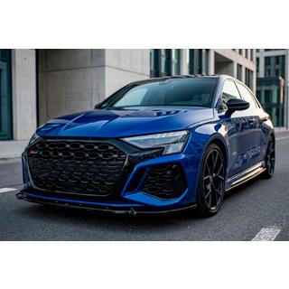 Накладка на передній бампер Lip DPT V2 (Для RS3, 2020-2024, чорний глянець) Audi A3 2020- рр. фото 1