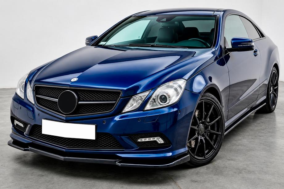 Mercedes E-class coupe C207 2010-2017 рр. Передня Lip накладка DPT (Для AMG Line, 2010-2012, чорний глянець) Фото 1