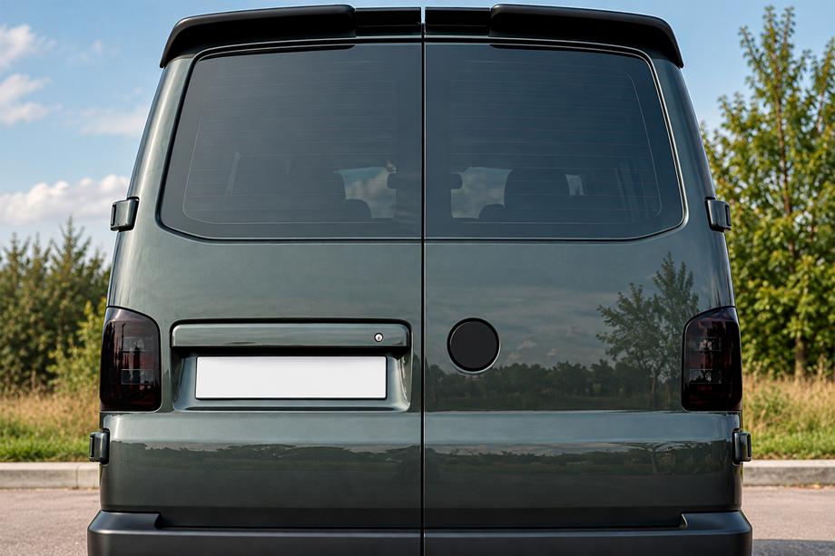 Volkswagen T5 Multivan 2003-2010 рр. Спойлер DPT (Розпашні двері, чорний глянець) Фото 1