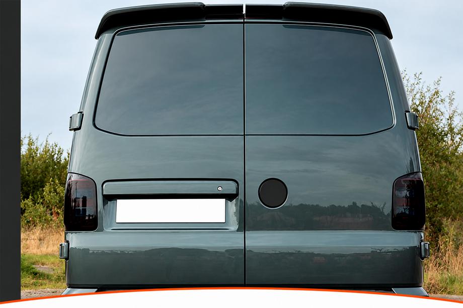 Volkswagen T5 Caravelle 2004-2010 рр. Спойлер DPT (Розпашні двері, чорний глянець) Фото 1