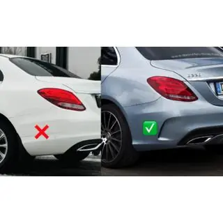 Задній дифузор з насадками Black (дизайн C63 2014-2018) Mercedes C-class W205 2014-2021 рр. фото 2