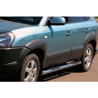 Бічні труби BB002 (2 шт., нерж.) Hyundai Tucson JM 2004- рр. фото 2