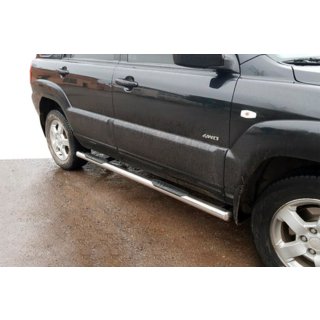 Бічні труби (2 шт., Нерж.) Kia Sportage 2004-2010 рр. фото 4