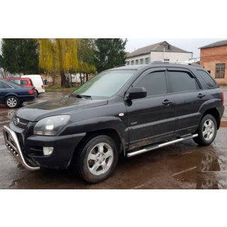 Бічні труби (2 шт., Нерж.) Kia Sportage 2004-2010 рр. фото 1